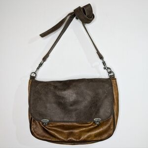 Liebeskind Olivia two tone brown leather crossbody messenger bag